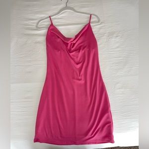 Double lined hot pink dress